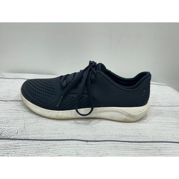 Crocs Lite Ride Pacer Mens Navy Breathable Lace Up Sneakers Shoe Size 7 - Picture 4 of 11
